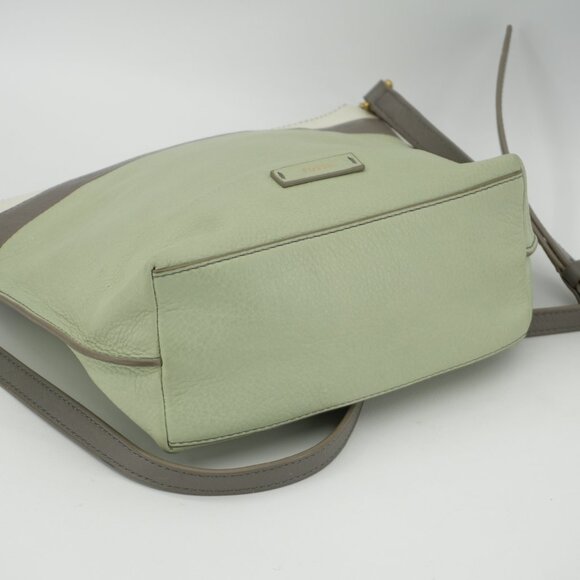 Fossil Crossbody Bag NEW Genuine Leather Mint Cream Color Block Messenger Purse - Picture 7 of 8